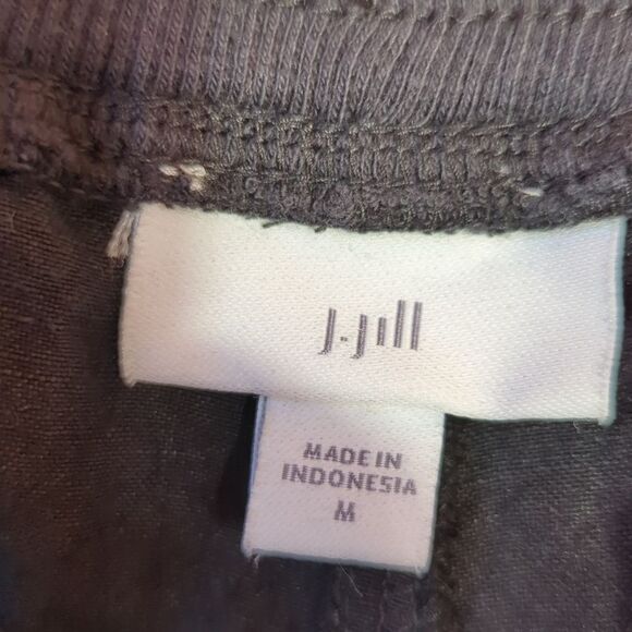 J Jill Linen Blend Black Drawstring Pants Coastal Tab Button Capsule sz M - Picture 10 of 12
